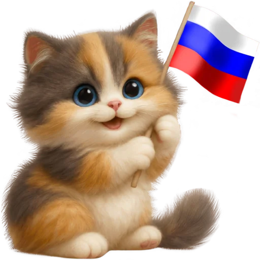 🇷🇺 Стикер «Трехцветный котик» для Telegram