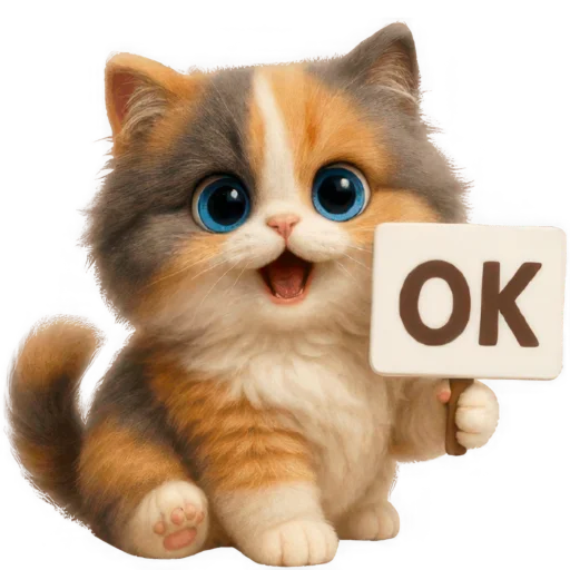 👌 Стикер «Трехцветный котик» для Telegram