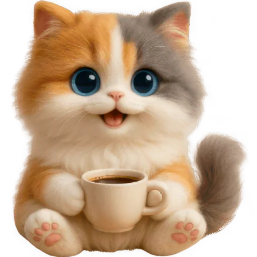 ☕️ Стикер «Трехцветный котик» для Telegram