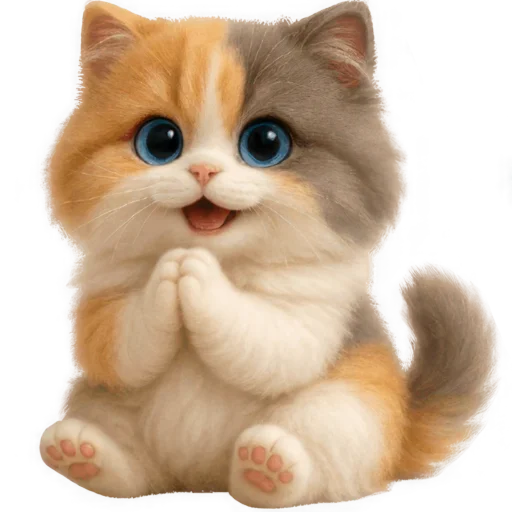 🙏 Стикер «Трехцветный котик» для Telegram
