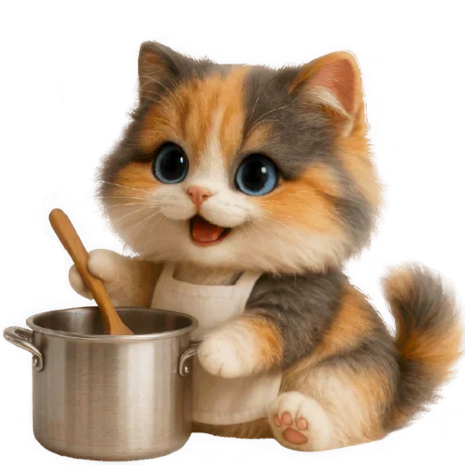 🍵 Стикер «Трехцветный котик» для Telegram