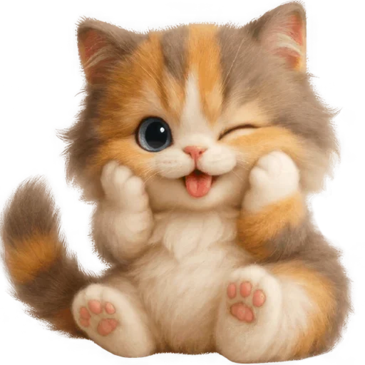 Стикерпак Трехцветный котик для Telegram