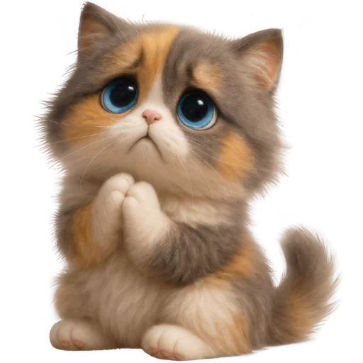 🙏 Стикер «Трехцветный котик» для Telegram