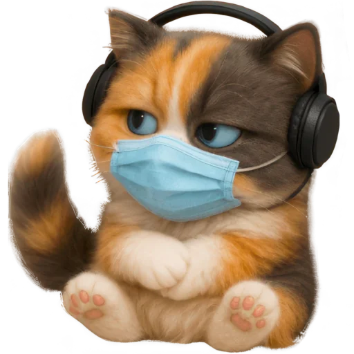 😷 Стикер «Трехцветный котик» для Telegram