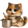 🍵 Эмодзи «Трехцветный котик» для Telegram