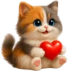 ❤️ Эмодзи «Трехцветный котик» для Telegram