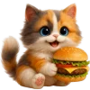 🍔 Эмодзи «Трехцветный котик» для Telegram