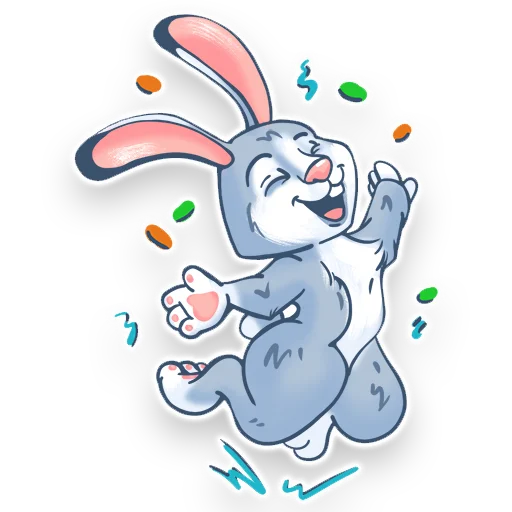 🥳 Стикер «Зайчик Джим» для Telegram