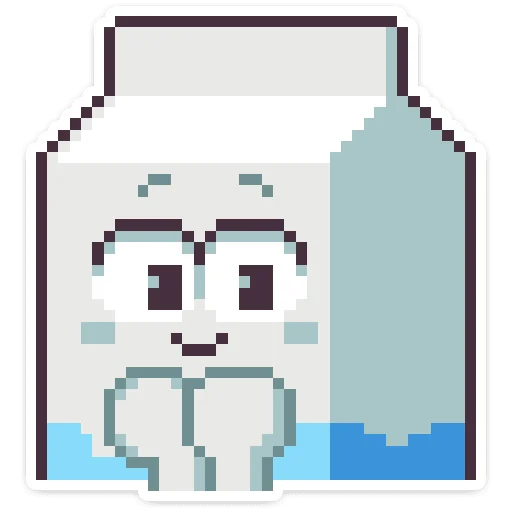 ☺️ Стикер «Молоко, лучок и бургер. Троечка - Пиксельное трио» для Telegram