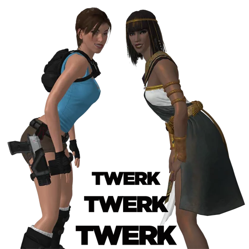 👭 Стикер «Tomb Raider Memes» для Telegram