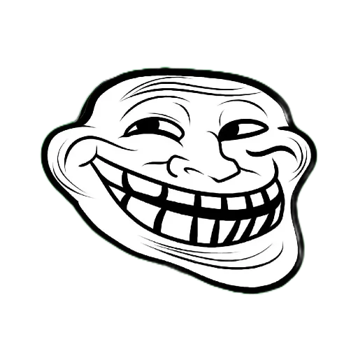 👄 Стикер «trollface creepy» для Telegram