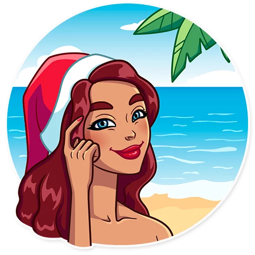 👆 Стикер «Tropical Holidays» для Telegram