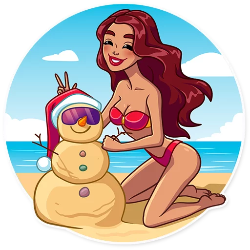 ⛄ Стикер «Tropical Holidays» для Telegram