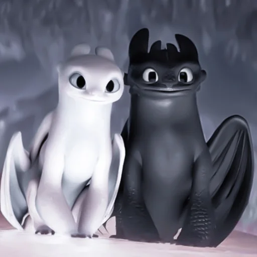 🗞 Стикер «، ⃕ toothless&day fury» для Telegram