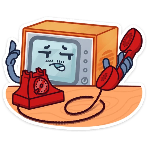 ☎️ Стикер «Ламповый телевизор» для Telegram
