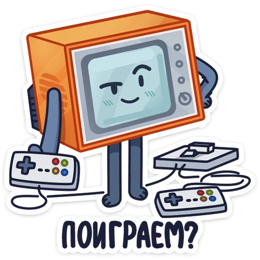 🎮 Стикер «Ламповый телевизор» для Telegram