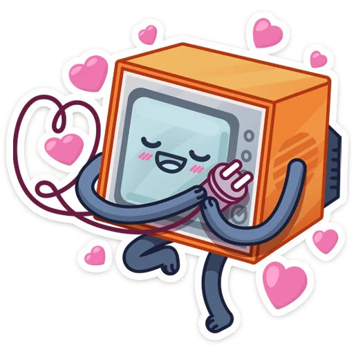 🥰 Стикер «Ламповый телевизор» для Telegram