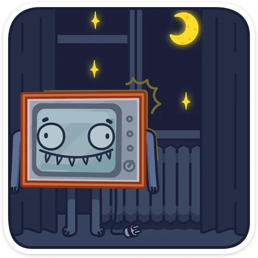 🌙 Стикер «Ламповый телевизор» для Telegram