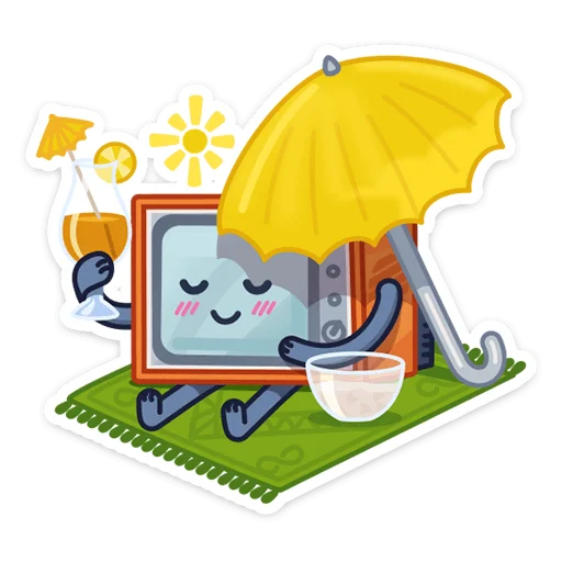 ☂ Стикер «Ламповый телевизор» для Telegram