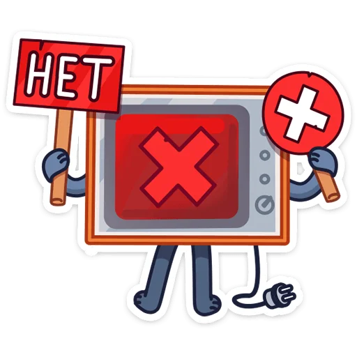 ❌ Стикер «Ламповый телевизор» для Telegram