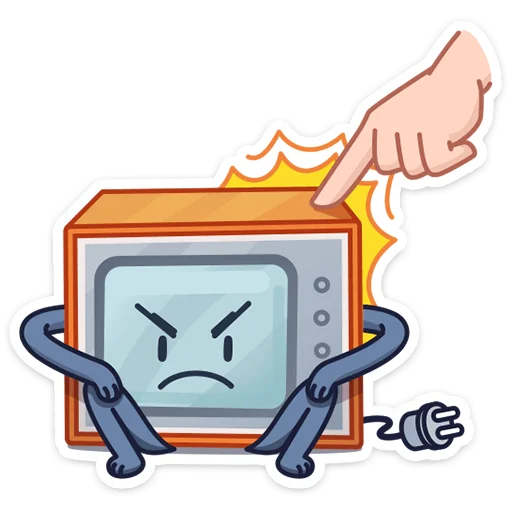 😠 Стикер «Ламповый телевизор» для Telegram