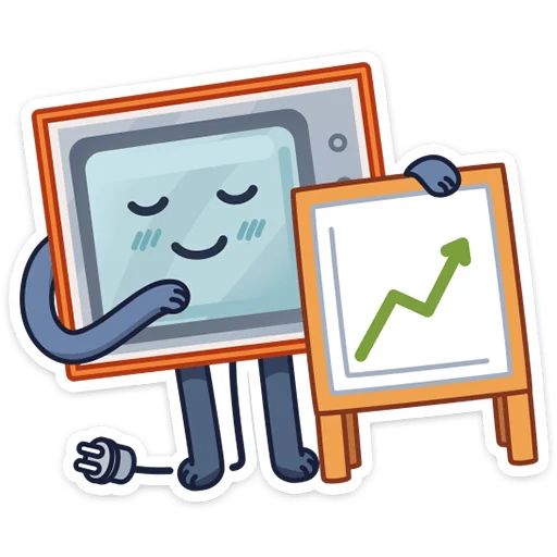 📈 Стикер «Ламповый телевизор» для Telegram