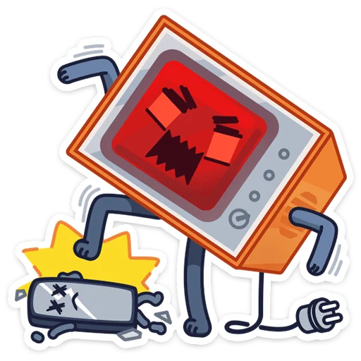 😡 Стикер «Ламповый телевизор» для Telegram