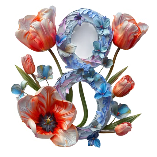 💐 Стикер «Тюльпаны 8 Марта» для Telegram