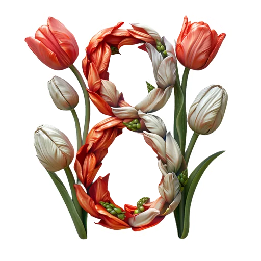💐 Стикер «Тюльпаны 8 Марта» для Telegram