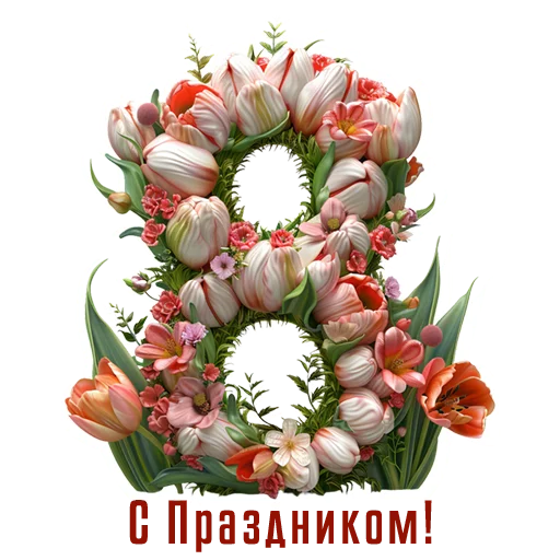 💐 Стикер «Тюльпаны 8 Марта» для Telegram