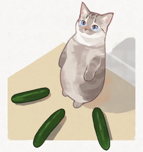 🥒 Стикер «GENTLECAT and titsay» для Telegram