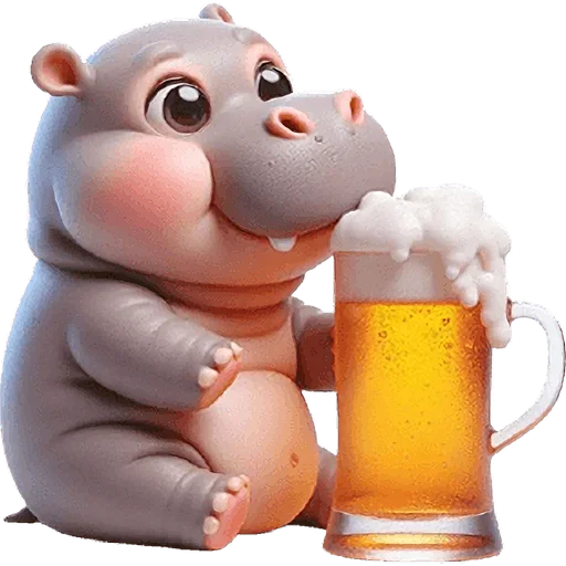 🍺 Стикер «Парные бегемотики» для Telegram