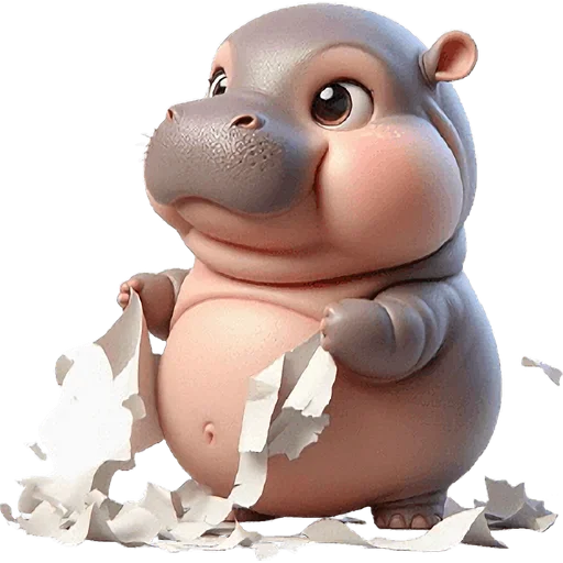 😛 Стикер «Парные бегемотики» для Telegram