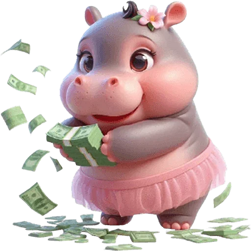 💸 Стикер «Парные бегемотики» для Telegram