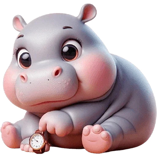 ⏰ Стикер «Парные бегемотики» для Telegram