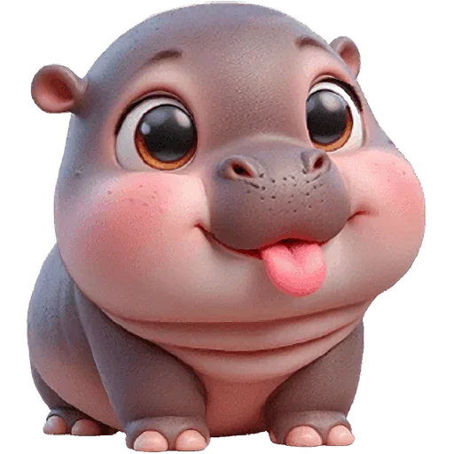 😛 Стикер «Парные бегемотики» для Telegram