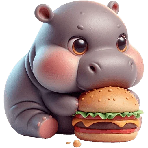🌭 Стикер «Парные бегемотики» для Telegram