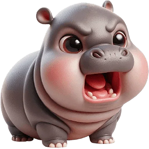 😤 Стикер «Парные бегемотики» для Telegram