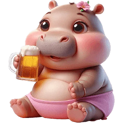 🍺 Стикер «Парные бегемотики» для Telegram