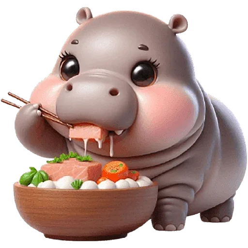 🍴 Стикер «Парные бегемотики» для Telegram