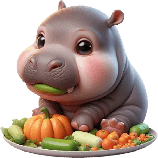 🍴 Стикер «Парные бегемотики» для Telegram