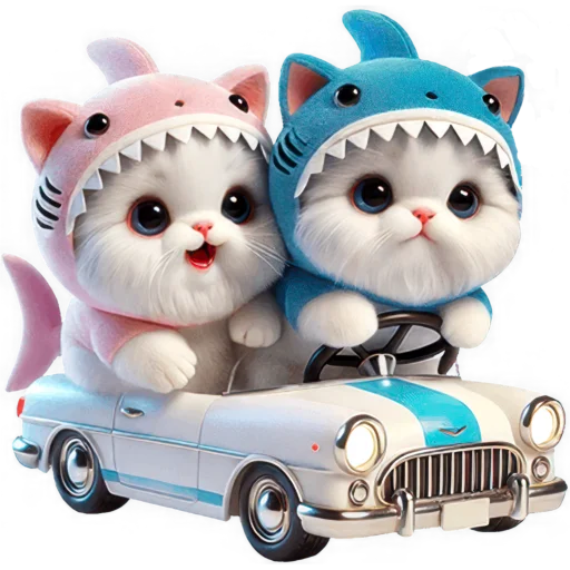 🚗 Стикер «Парные акулы» для Telegram