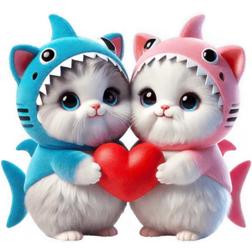😍 Стикер «Парные акулы» для Telegram