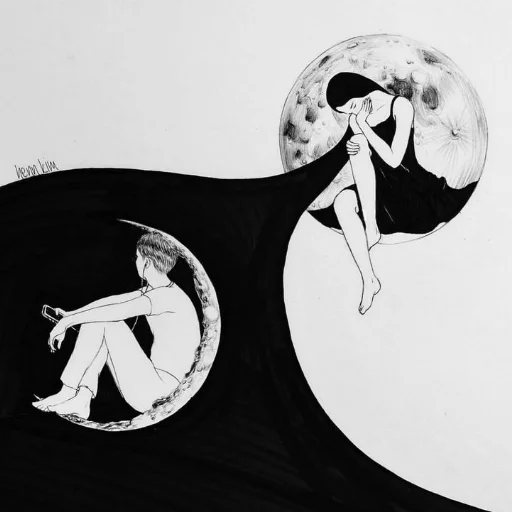 🌑 Стикер «Twin flame» для Telegram