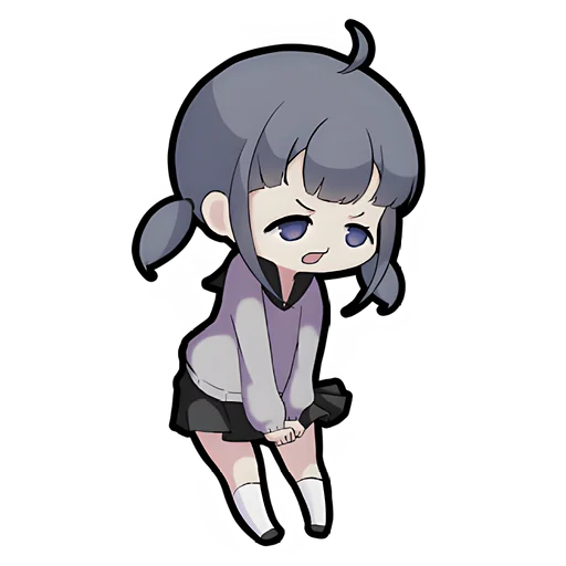 😪 Стикер «Тян с косичками» для Telegram