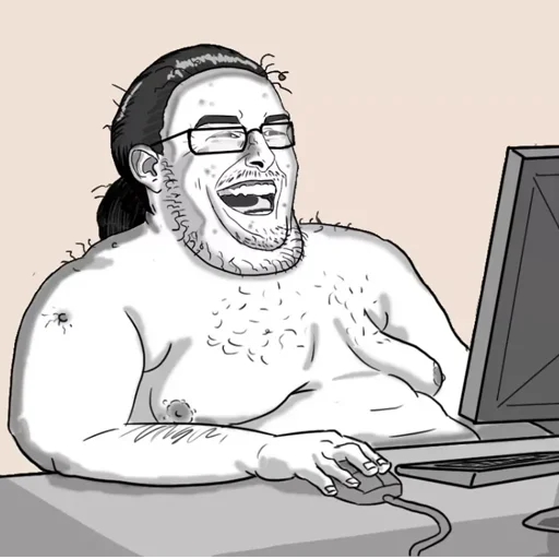 🖥 Стикер «У монитора» для Telegram