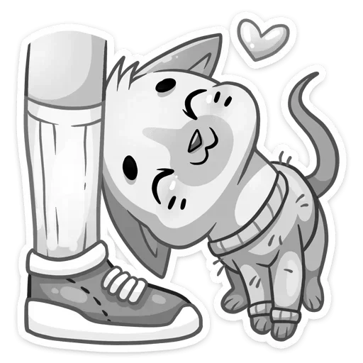 🎀 Стикер «u & me чб вайб с бисквитом и тян» для Telegram
