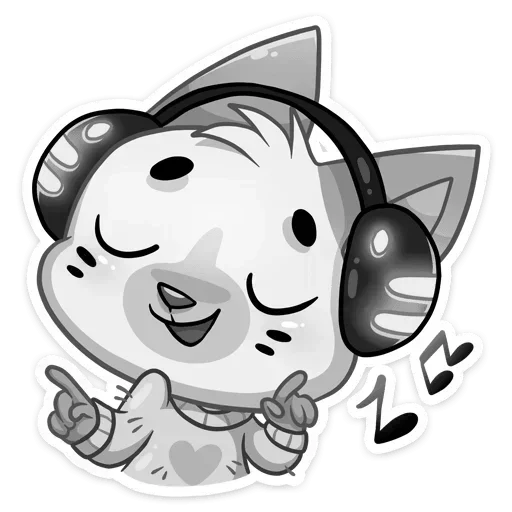 🎀 Стикер «u & me чб вайб с бисквитом и тян» для Telegram