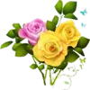 Стикер 23 💐 Набор эмоджи с букетами цветов