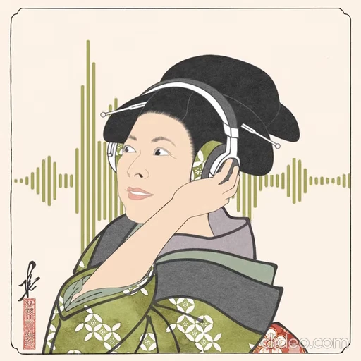 🎧 Стикер «Ukiyo-e» для Telegram